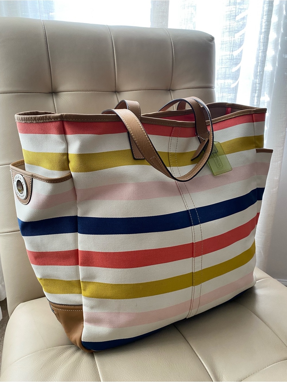 Coach Hadley stripped tote